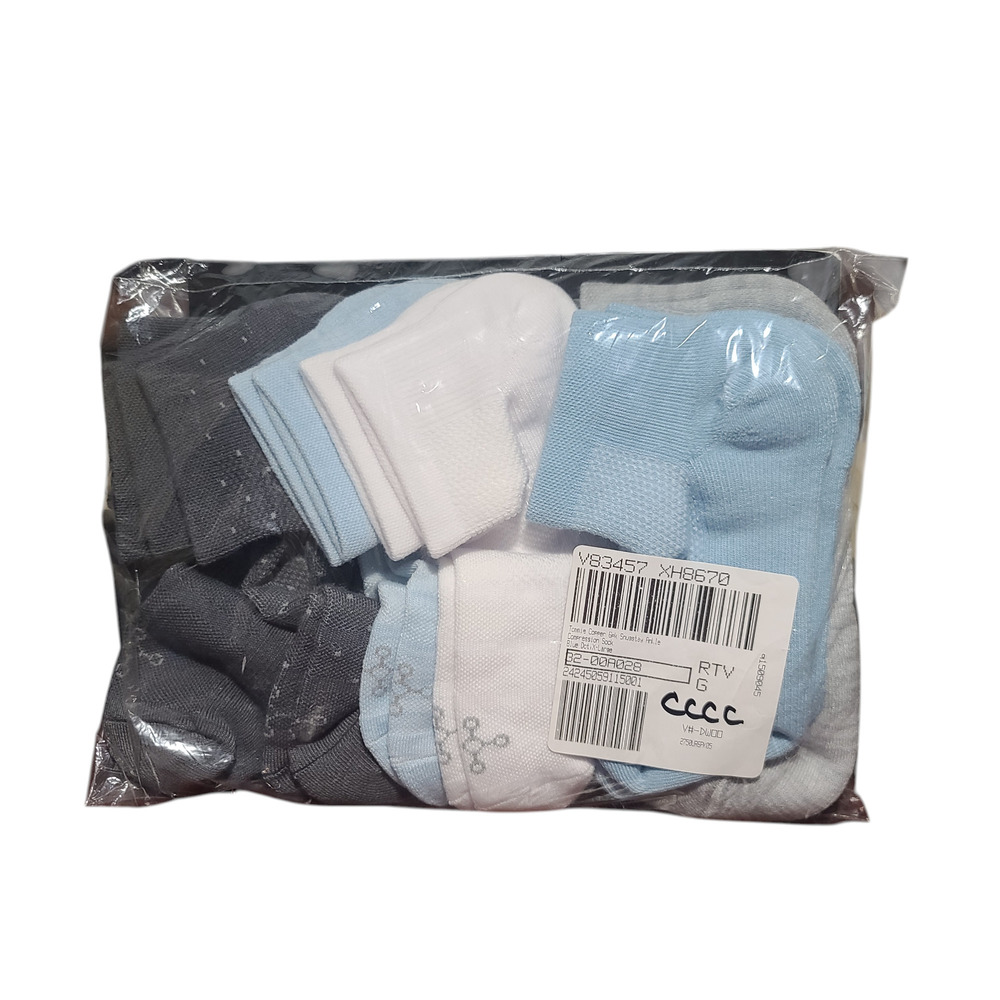 2 Pack Tommie Copper 6 Pack SnugStay Ankle Compression Socks - Blue Dot X-Large